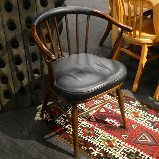 SAPELE & LEATHER 1960S BOW CHAIR 