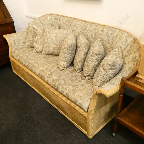 CANE SOFA WITH 4 ARM CHAIRS