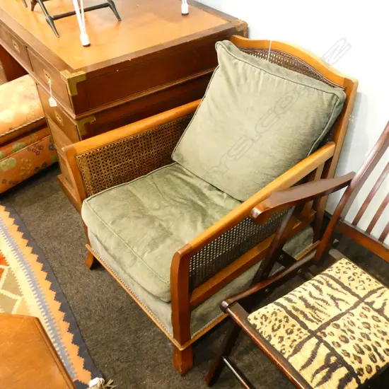 PAIR OF BERGERE ARMCHAIRS