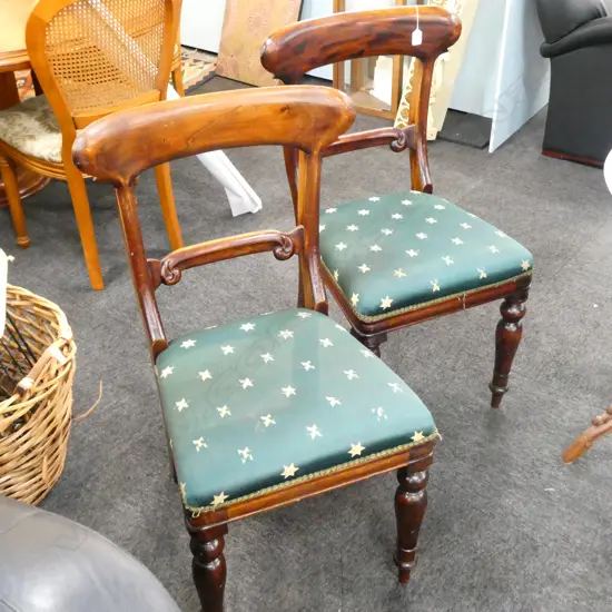 PAIR WILLIAM IV STYLE BAR BACK CHAIRS