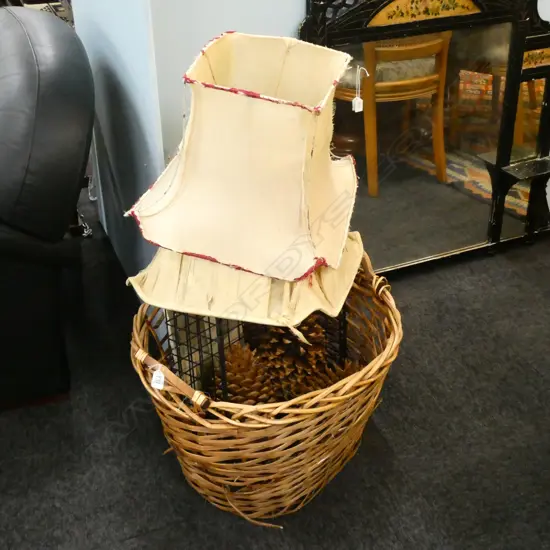 2 BASKETS + LGE PINECONES ETC