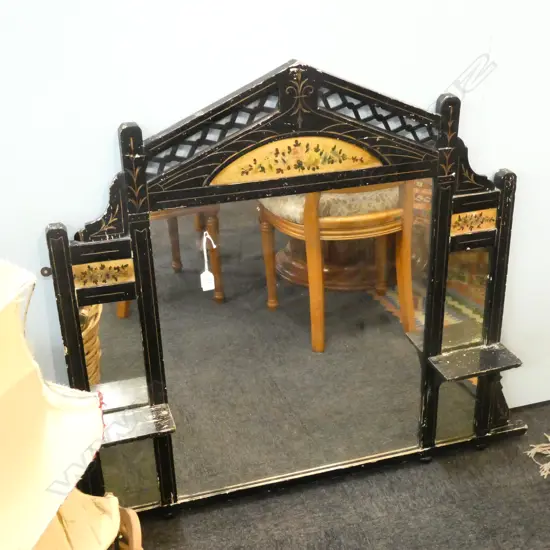 EDWARDIAN OVERMANTLE MIRROR H. 1M W. 1.2M