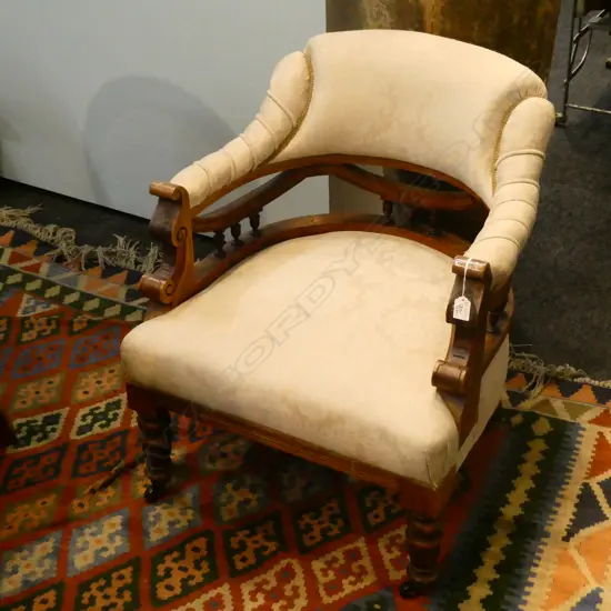 UPHOLSTERED EDWARDIAN CHAIR 