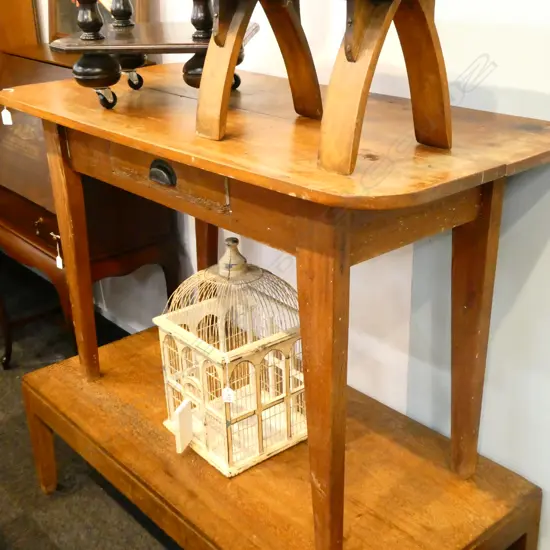 WOODEN TABLE WITH DRAWER REQ. ATTENTION H. 770MM L. 1240MM