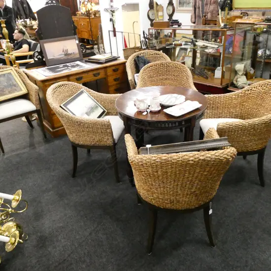 SET OF SIX WATER HYACINTH CHAIRS