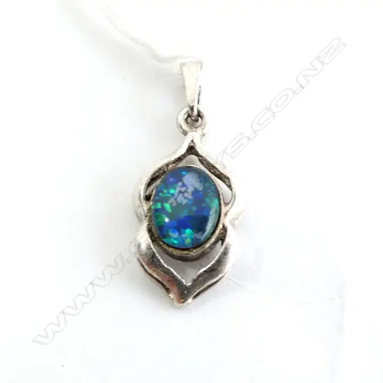 Opal doublet pendant , set in sterling silver