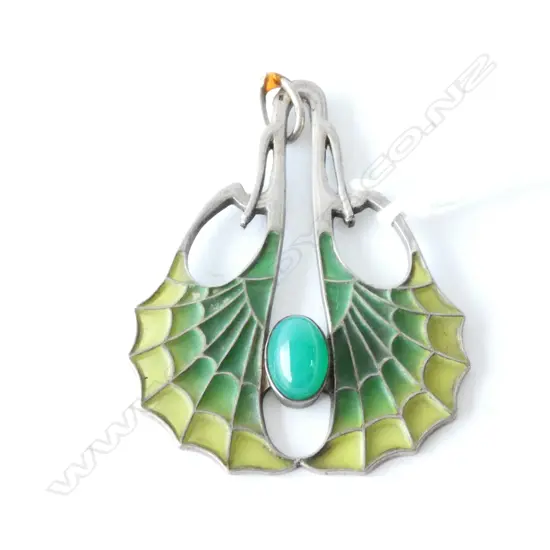 STG SILVER & PLIQUE A JOUR ART NOUVEAU PENDENT