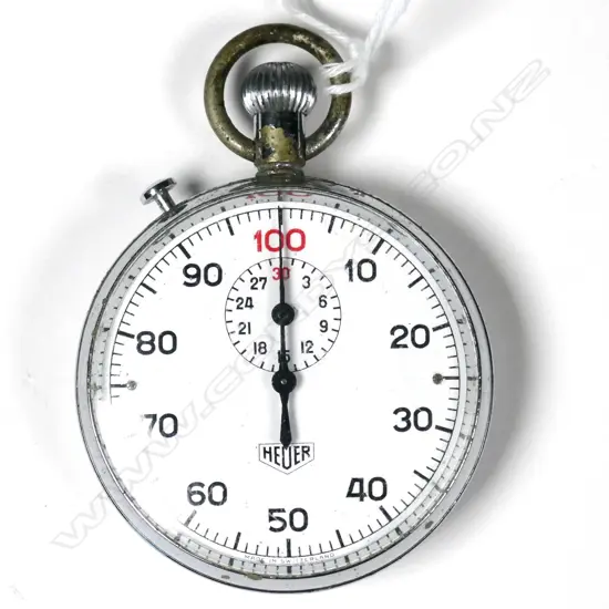 Pocket stop watch, Nickel, Heuer, working