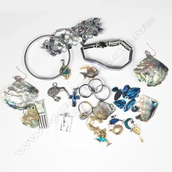 BAG OF ASSORTED PAUA  JEWELLERY
