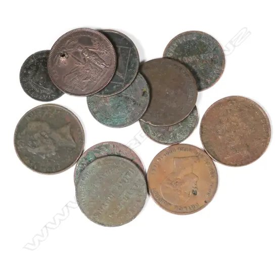 NZ tradesman Tokens from the mid 1800's (12)