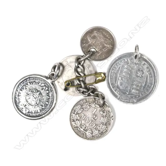 Old silver coins holed