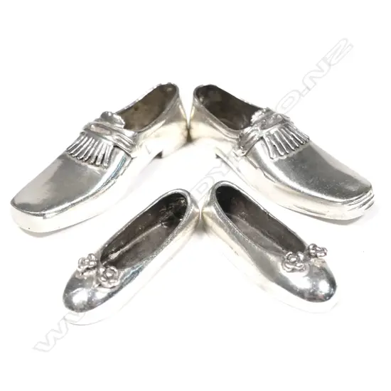 2 PRS 800 SILVER MINIATURE SHOES, LONGEST 60MM