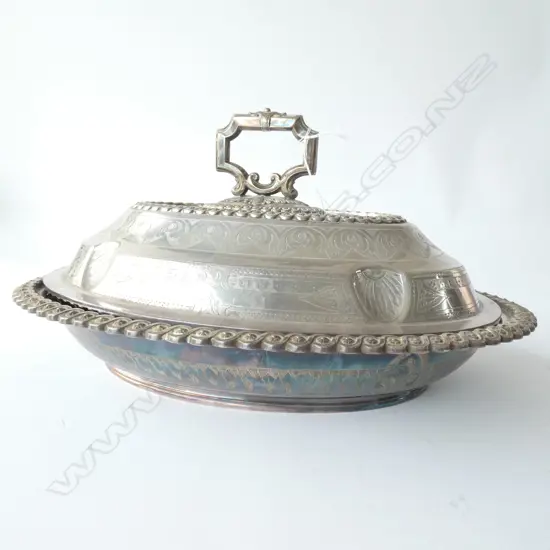 ORNATE VICTORIAN SILVER PLATE VEG. TUREEN