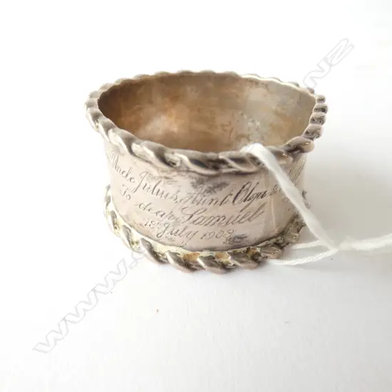 STG SILVER NAPKIN RING B'HAM 1907 22 GRAMS