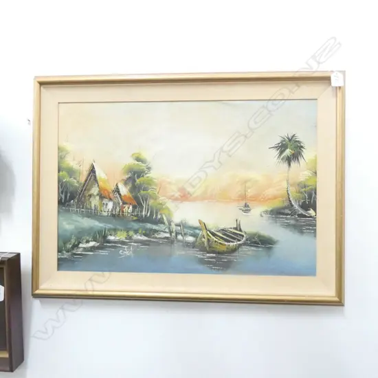 OCEAN SCENE OIL ON BOARD SIGNED