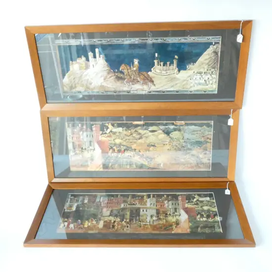 SET OF 3 MEDIEVAL PRINTS 780 X 280MM