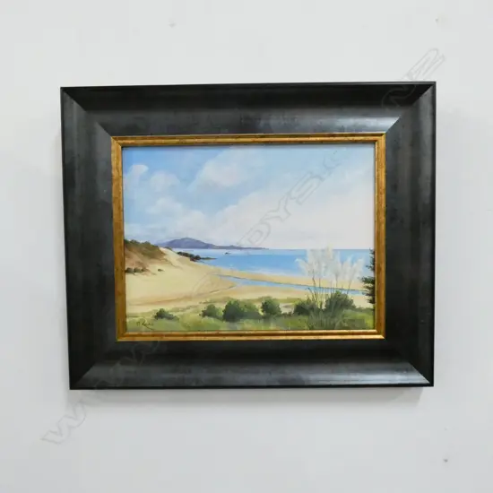 BARBARA LEIKIS 'OCEAN BEACH NORTHLAND' OIL ON BOARD 310 X 210MM