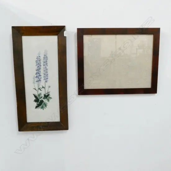 2 FRAMED NEEDLEWORKS; FOXGLOVES 620 X 240 & ALPHABET SAMPLER