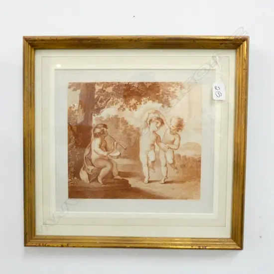 ENGRAVING AFTER BARTOLOZZI OF  CHERUBS, 270 x 290mm