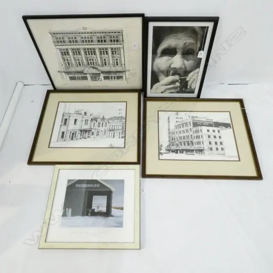 3 PETER LEITCH PRINTS/GRAHAM SYDNEY PRINT+ PORTRAIT 540 X 450 MM 