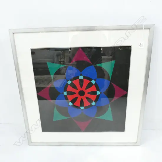 LLOYD HILLYER FRAMED ABSTRACT 500 MM SQ