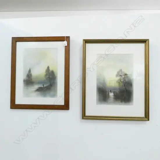 ARTIST UNKNOWN 2 PASTEL ARTWORKS; 260 X 360MM 