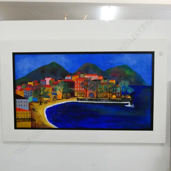 CATHERINE PRESTON FRAMED ACRYLIC EUROPEAN SCENE 540 X 1000 MM