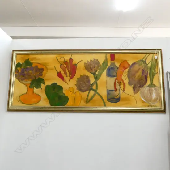 CATHERINE PRESTON LARGE ACRYLIC ON CANVAS TABLE SCENE 630 X 1720