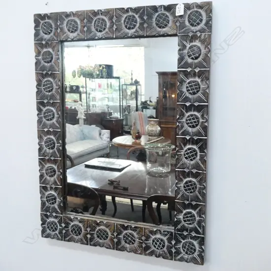 CARVED WOODEN MIRROR 790 X 600MM