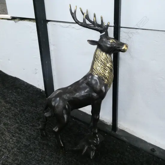 BRASS STAG ON STUMP H. 355MM
