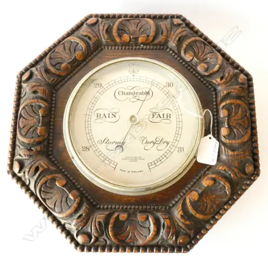 ORNATE WQOODEN FRAMED BAROMETER 
