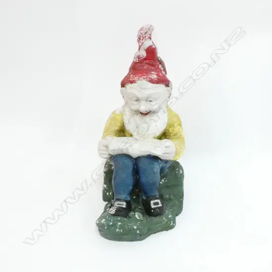 PAINTED CEMENT GARDEN GNOME H. 340MM