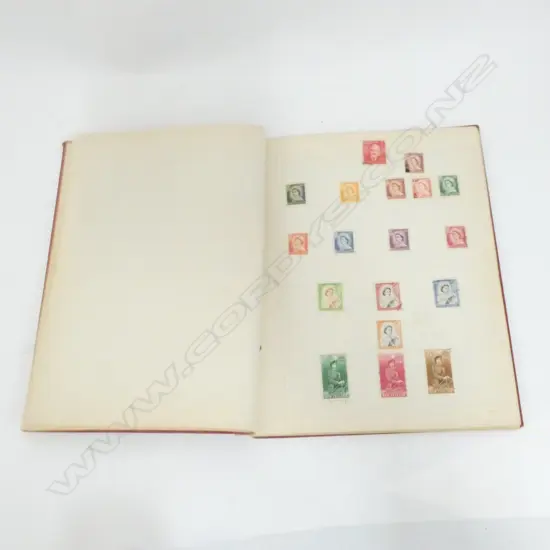 BLUE WARWICK STAMP ALBUM + STAMPS NZ PRE-DECIMAL COLLECTION