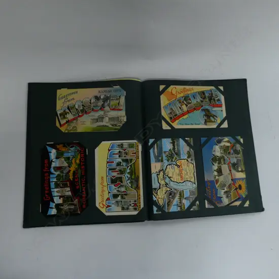 USA LINEN POSTCARD ALBUM