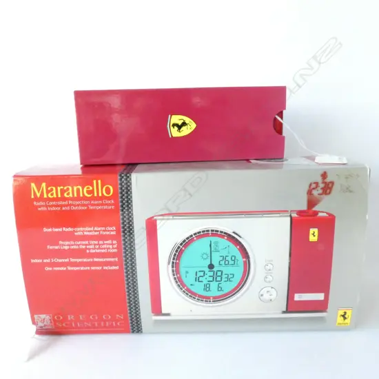MARANELLO SCHAEFFER FERRARI PEN & RADIO CONTROLLED CLOCK & BAROMETER - BOXED