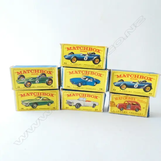 7 ASSORTED VINTAGE MATCHBOX CARS - BOXED