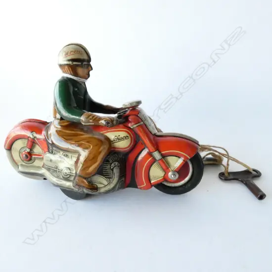 SCHUCO TIN PLATE MOTORBIKE WITH KEYS 12CM LONG
