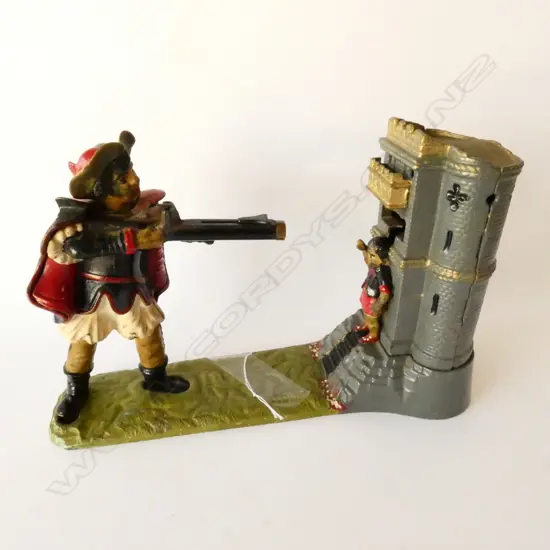 DIE CAST WILLIAM TELL SHOOTING MONEY BOX 