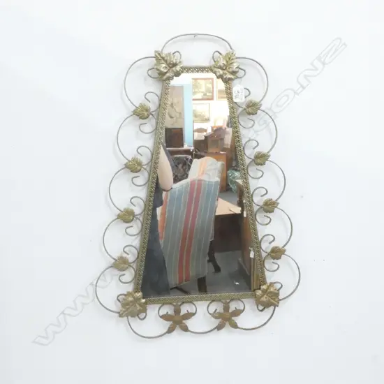 GILT LEAF FRAME MIRROR 460W X 560H