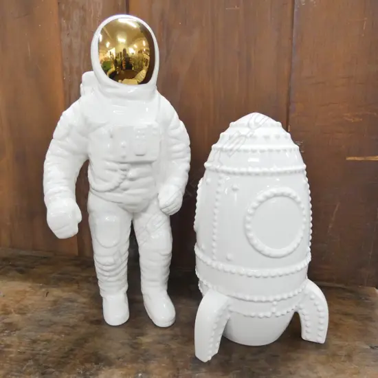 DECORATIVE SPACEMAN & SPACESHIP H. 280MM