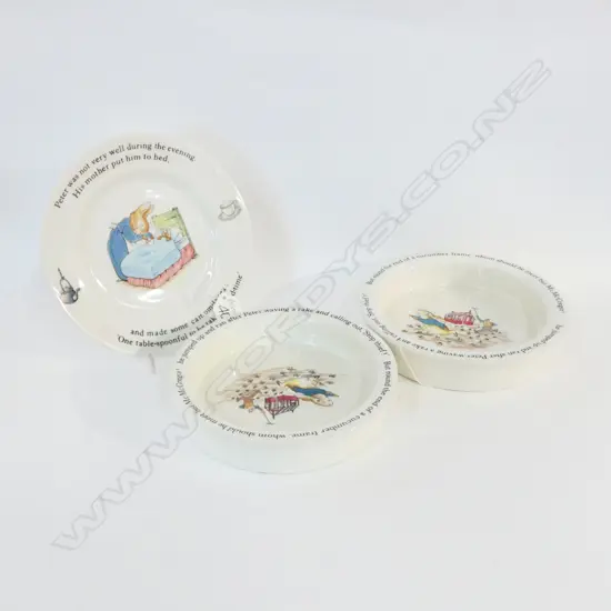 WEDGWOOD PETER RABBIT 2 X BOWLS 1 X PLATE