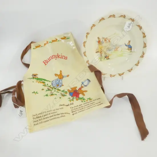 ROYAL DOULTON BUNNYKINS PLATE 1946 X BUNNYKINS CHILDS APRON