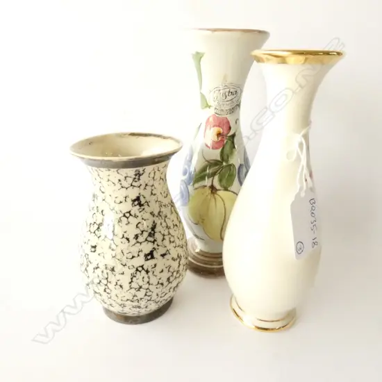 GERMAN PORCELAIN VASES; JASBA, ROYAL KM, ETC