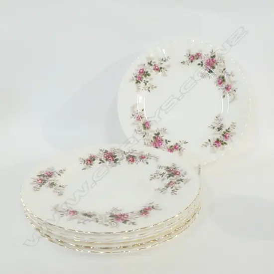 ROYAL ALBERT LAVENDER ROSE 6 X 20CM SALAD PLATES
