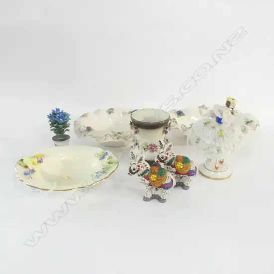8 PCES ASST CHINA INCL. DRESDEN BALLERINA, 3 DISHES ETC