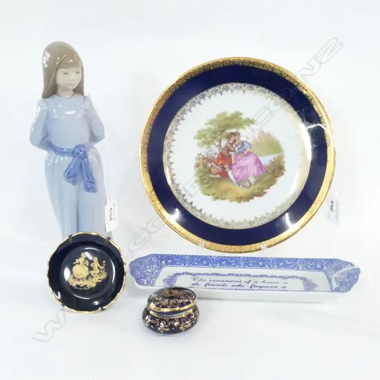 NAO FIGURE/LIMOGES X 3 +SPODE DISH H 250 MM