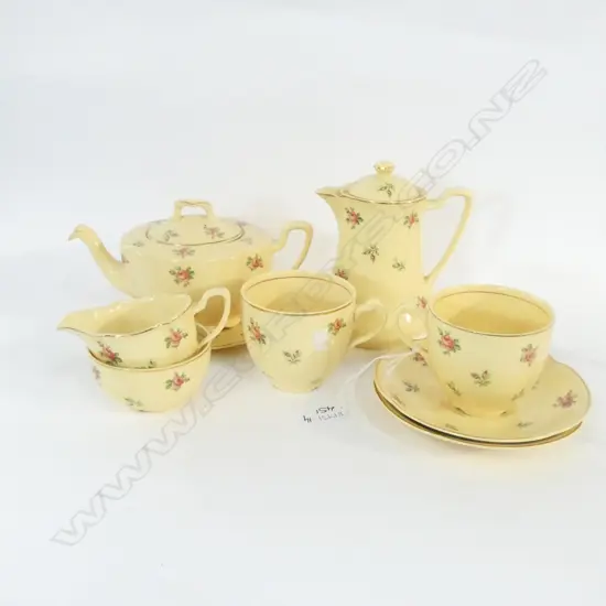 JOHNSON BROS GOLDEN DAWN FLORAL TEA SET