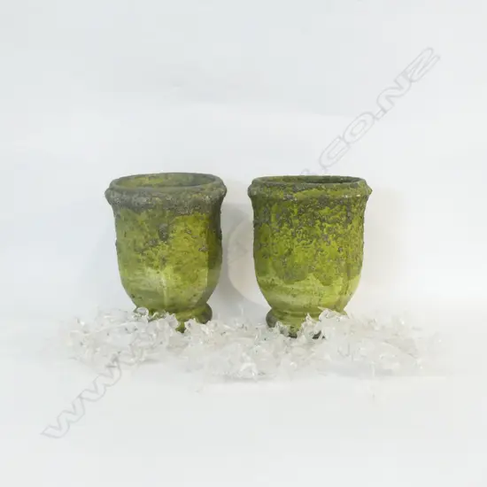 PR CONTEMPORARY GREEN VASES + PLASTIC CRYSTAL TRIMS 