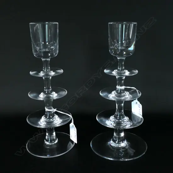 A pair of Sevres crystal candlesticks