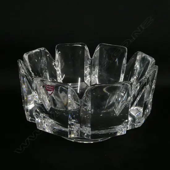 HEAVY ORREFORS CRYSTAL BOWL SIGNED D 180 MM